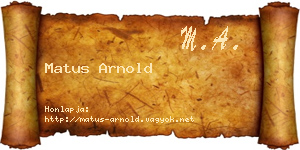 Matus Arnold névjegykártya